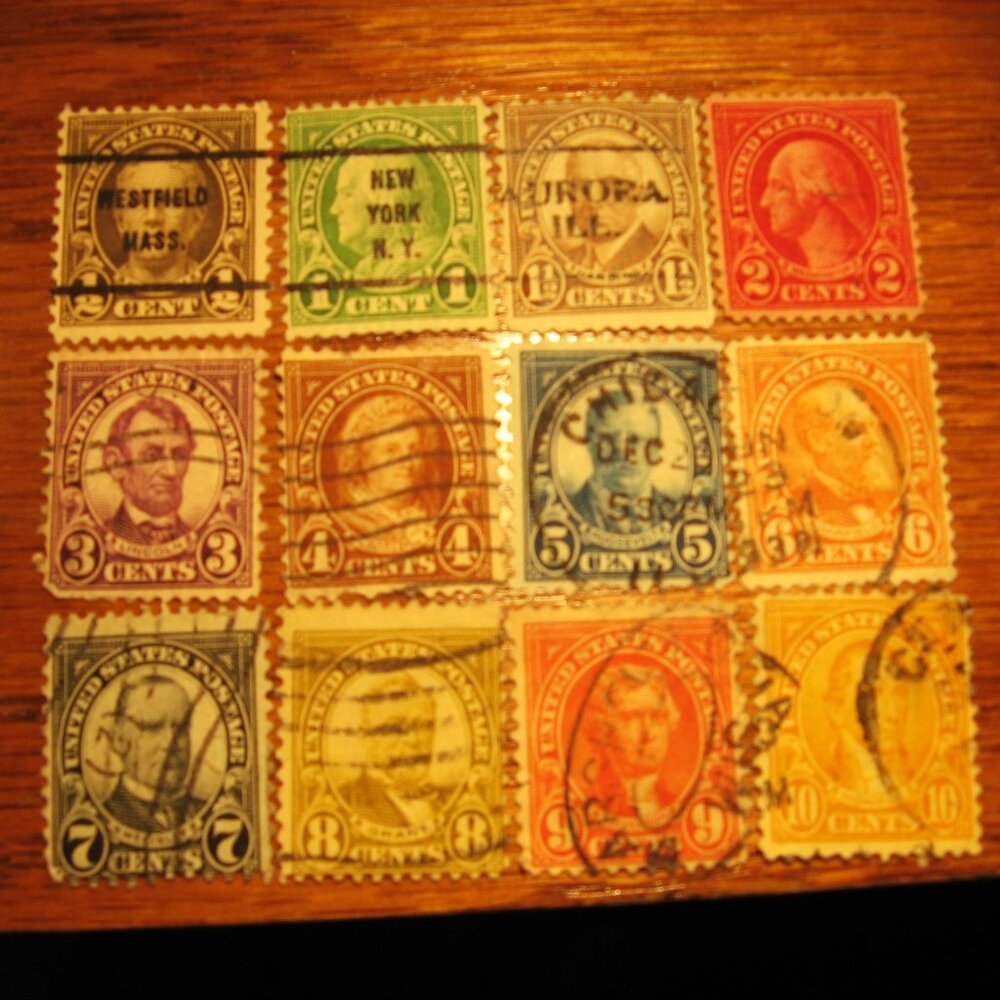 1926-34 Rotary Press Printing perf 11x10.5 USED set of 12 - 1/2 through 10 cents